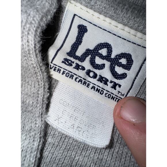 Lee Sport Chicago Bears Sweater Men XLarge Embr Gray Pullover 1/4 Button Vintage - Picture 3 of 6